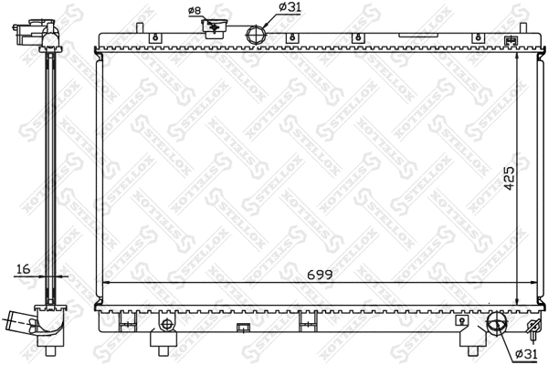 Radiator, engine cooling (10-26384-SX)