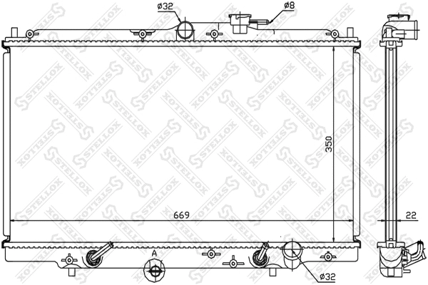 Radiator, engine cooling (10-25277-SX)