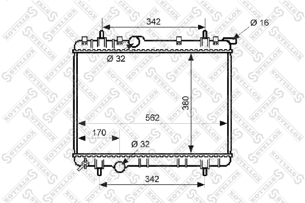 Radiator, engine cooling (10-25171-SX)