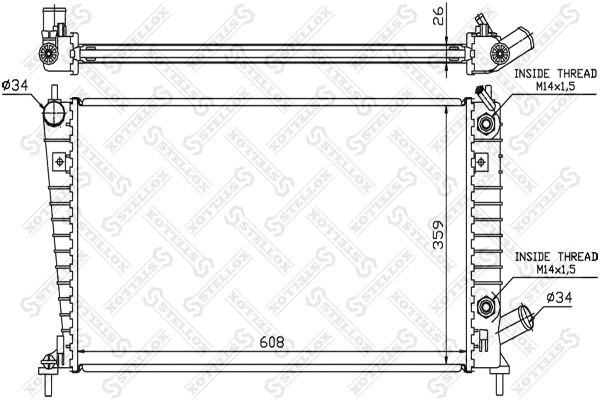 Radiator, engine cooling (10-26659-SX)