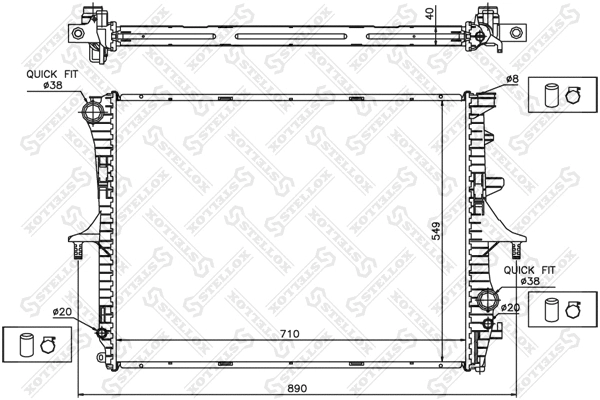 Radiator, engine cooling (10-25446-SX)