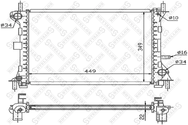 Radiator, engine cooling (10-25794-SX)