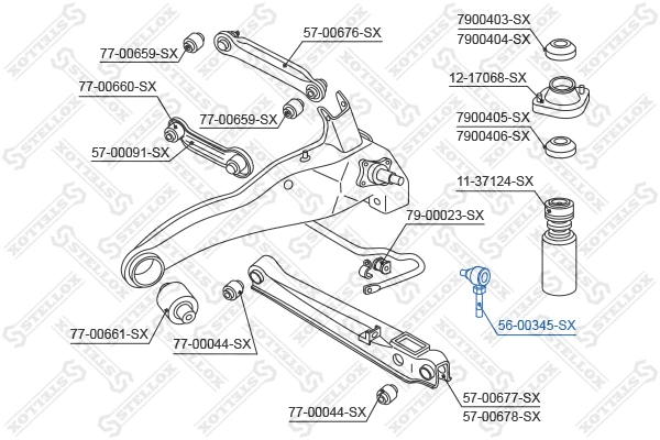 Link/Coupling Rod, stabiliser bar (56-00345-SX)