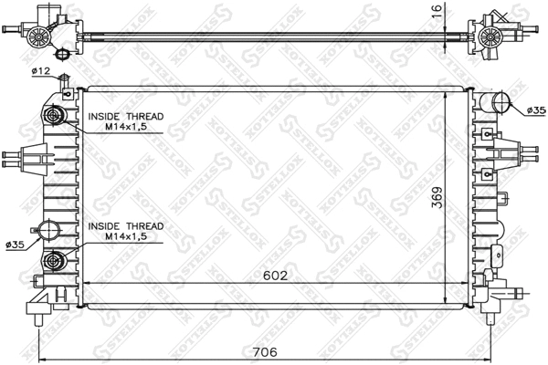 Radiator, engine cooling (10-25174-SX)