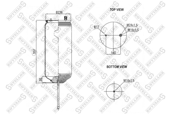 Bellow, air suspension (90-49150-SX)