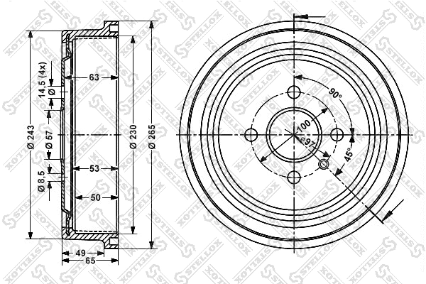 Brake Drum (6025-3614-SX)