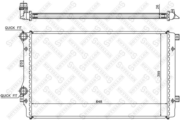 Radiator, engine cooling (10-25205-SX)