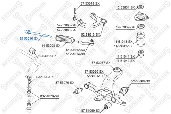 Inner Tie Rod (55-53016-SX)