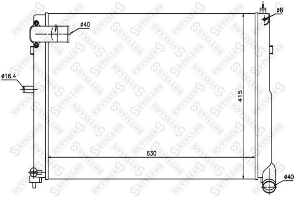 Radiator, engine cooling (10-25263-SX)