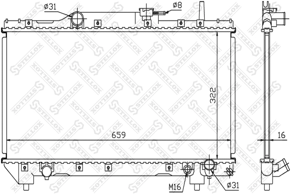 Radiator, engine cooling (10-25116-SX)
