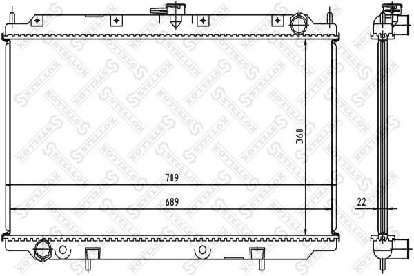 Radiator, engine cooling (10-25058-SX)