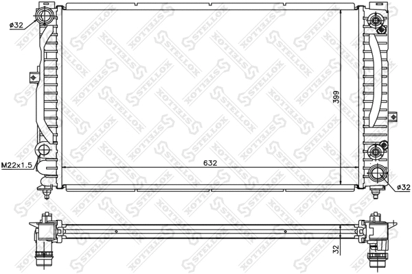 Radiator, engine cooling (10-25139-SX)