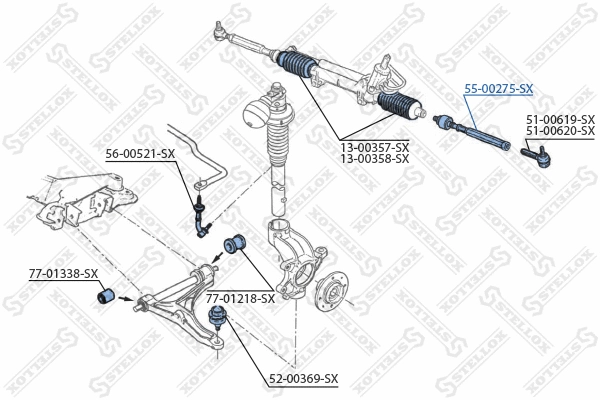 Inner Tie Rod (55-00275-SX)