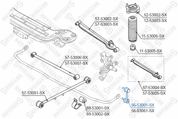 Link/Coupling Rod, stabiliser bar (56-53001-SX)