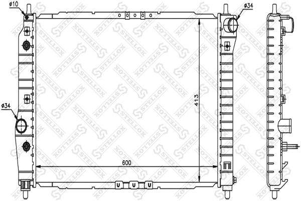 Radiator, engine cooling (10-25324-SX)