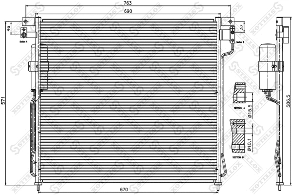 Condenser, air conditioning (10-45383-SX)