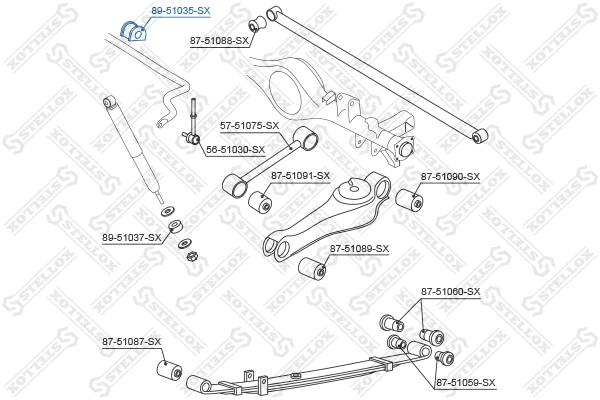 Mounting, stabiliser bar (89-51035-SX)
