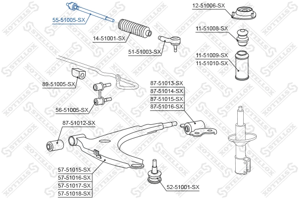 Inner Tie Rod (55-51005-SX)