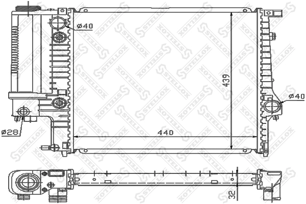 Radiator, engine cooling (10-25551-SX)