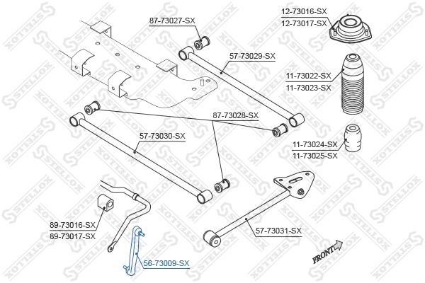 Link/Coupling Rod, stabiliser bar (56-73009-SX)