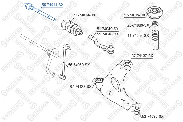 Inner Tie Rod (55-74044-SX)