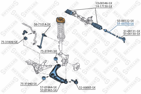 Inner Tie Rod (51-00755-SX)