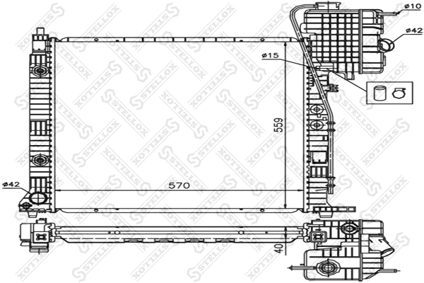 Radiator, engine cooling (10-25873-SX)