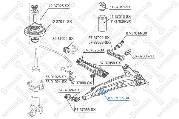 Mounting, control/trailing arm