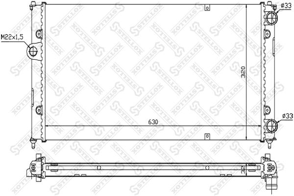 Radiator, engine cooling (10-25245-SX)