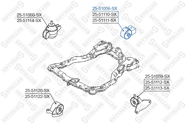 Mounting, engine (25-51056-SX)