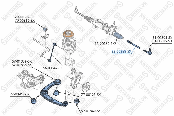 Inner Tie Rod (55-00388-SX)