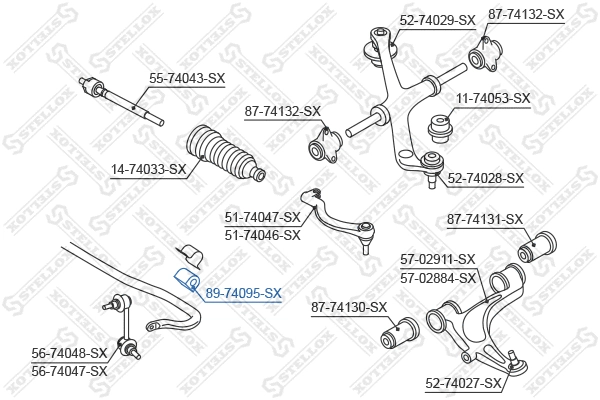 Mounting, stabiliser bar (89-74095-SX)