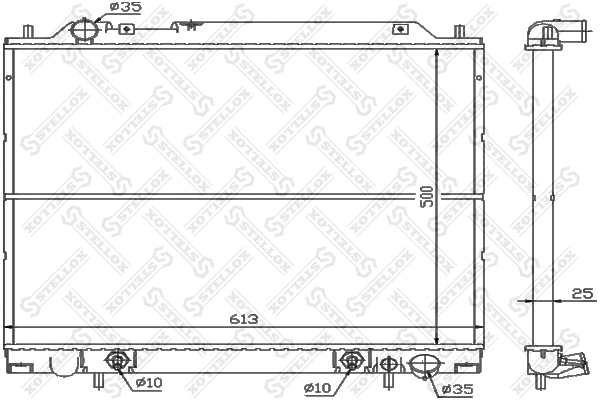 Radiator, engine cooling (10-25955-SX)