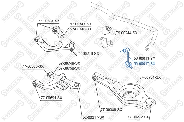 Link/Coupling Rod, stabiliser bar (56-00017-SX)