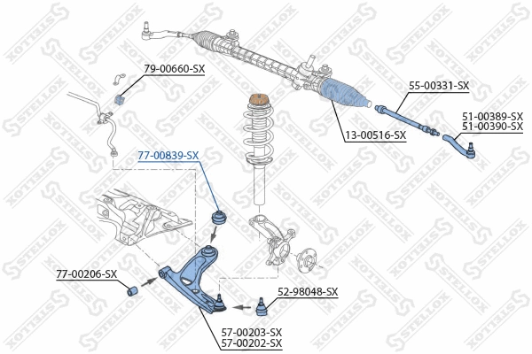 Mounting, control/trailing arm (77-00839-SX)