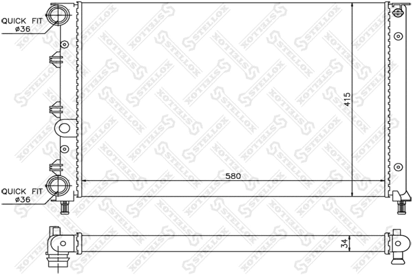 Radiator, engine cooling (10-25492-SX)
