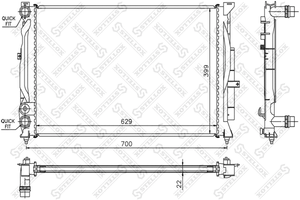 Radiator, engine cooling (10-25288-SX)