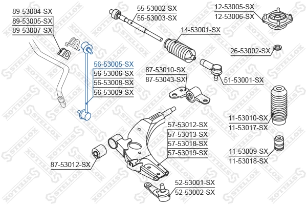 Link/Coupling Rod, stabiliser bar (56-53005-SX)