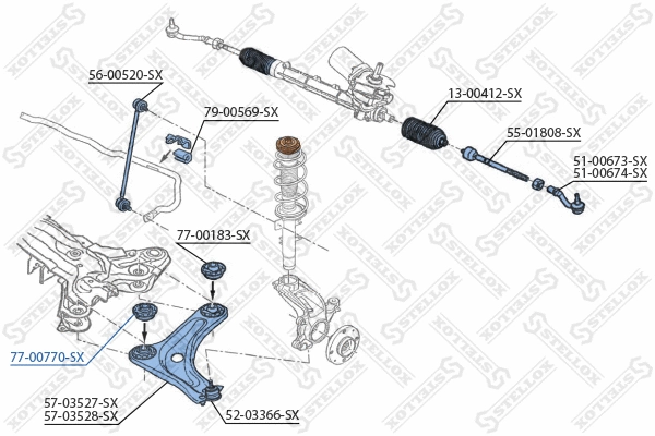 Mounting, control/trailing arm (77-00770-SX)