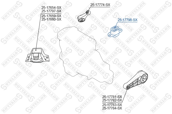 Mounting, engine