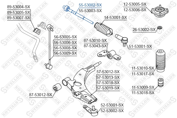 Inner Tie Rod (55-53002-SX)