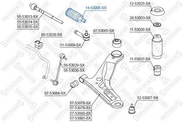 Bellow, steering (14-53006-SX)