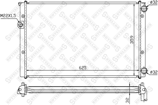 Radiator, engine cooling (10-25071-SX)