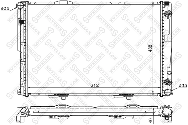 Radiator, engine cooling (10-25903-SX)
