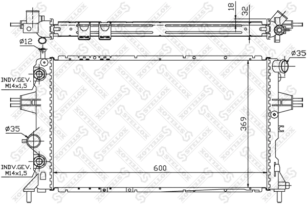 Radiator, engine cooling (10-26065-SX)