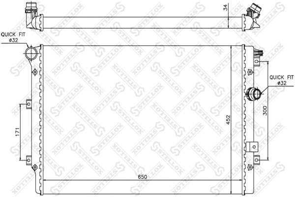 Radiator, engine cooling (10-25412-SX)