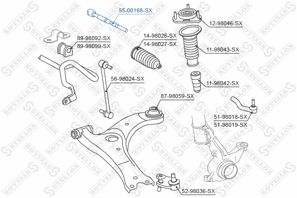 Inner Tie Rod (55-00168-SX)