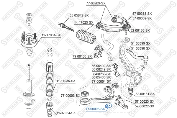Mounting, control/trailing arm (77-00005-SX)