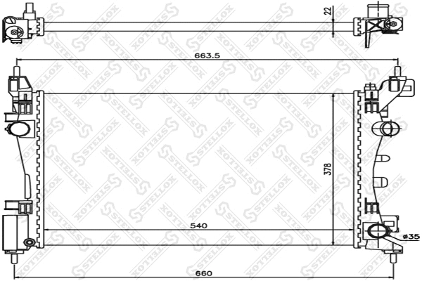 Radiator, engine cooling (10-25404-SX)