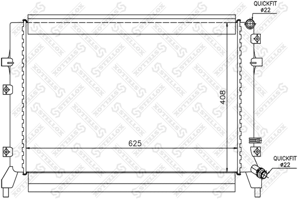 Radiator, engine cooling (10-25447-SX)